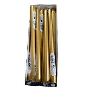 Gold Tapered Candles 10 individually Sealed
